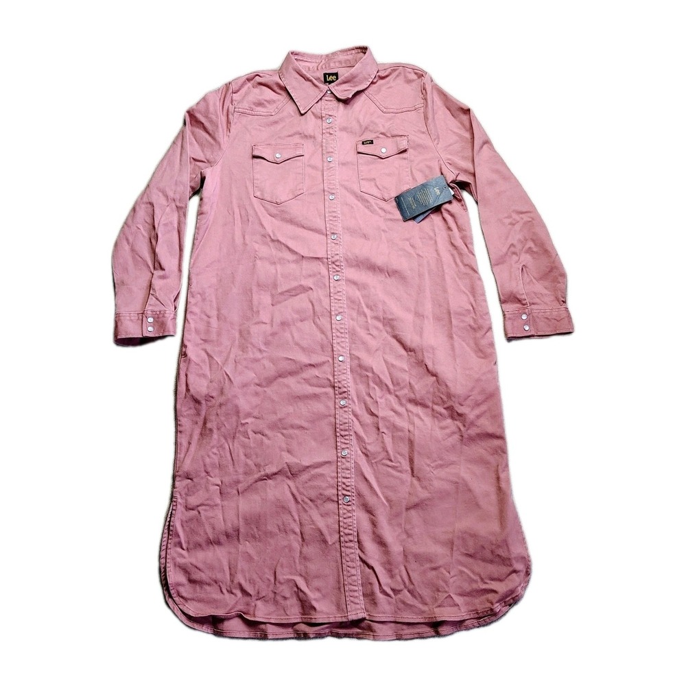 Lee Vintage Modern Western Shirt Dress Women XL Canyon Rose NEW Long Sleeve